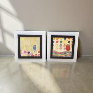Ingrid Blixt Wood Framed Canvas Art Pieces - Feathers Dots And Stripes IV and VI